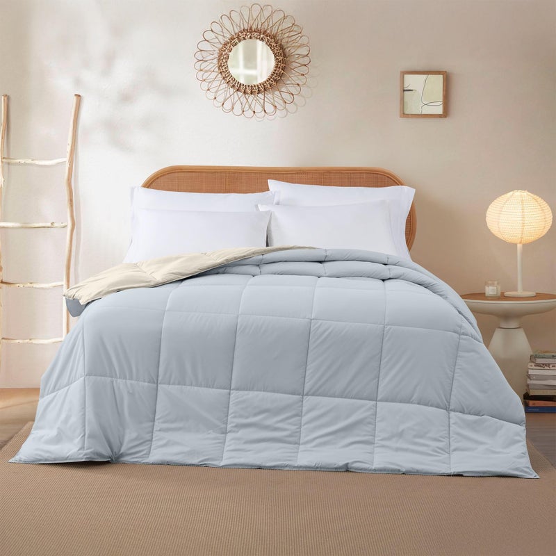Modern Threads Down Alternative Reversible Comforter Beige/Light Blue Twin - Image 3